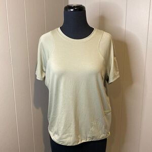 Lululemon Athletica Short Sleeve T Shirt Knit Athletic Pocket Elastic Hem String